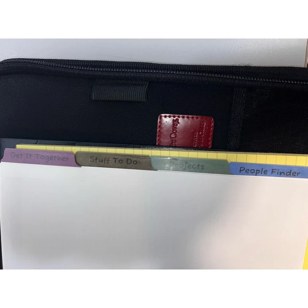 Franklin Covey Planner Wallet Organizer 7 Ring Binder Zipper Black 25833572/ EUC